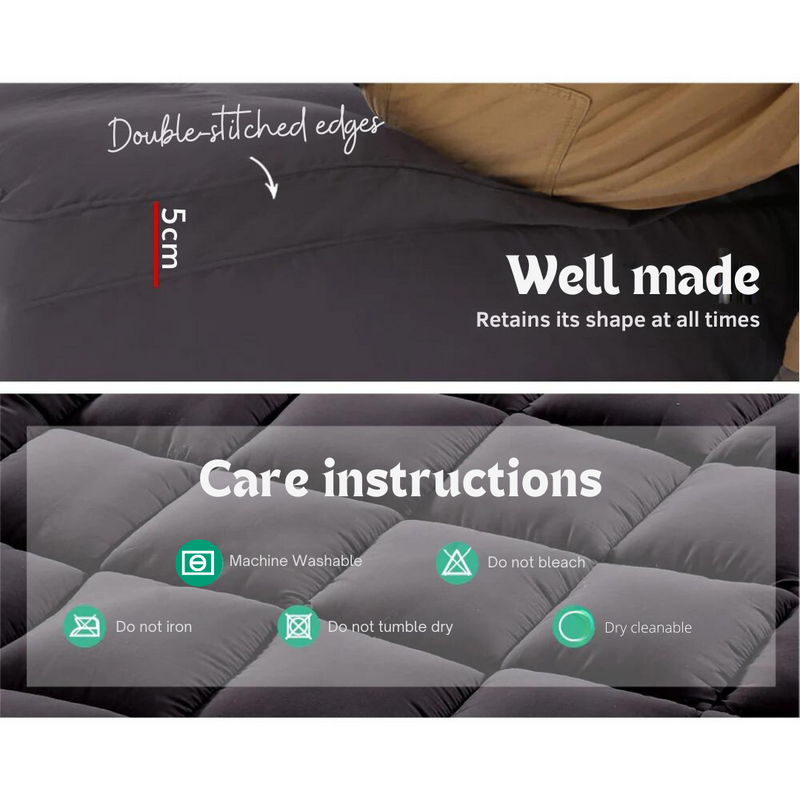 Premium Charcoal Mattress Topper - 50% OFF Today Only