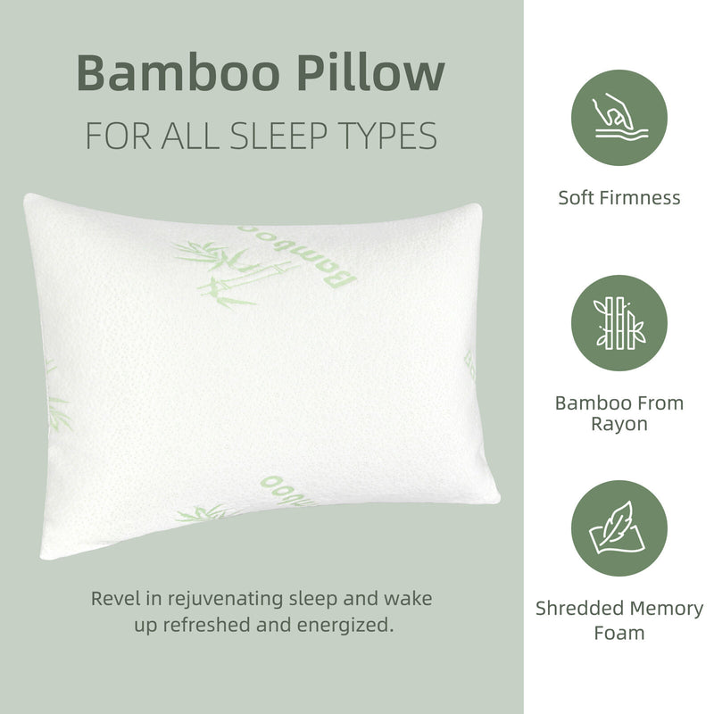 Premium Bamboo Pillow Memory Foam - 50% OFF Today Only